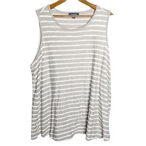 MODCLOTH Womens Striped Tank Top Size 1X Gray Sleeveless
